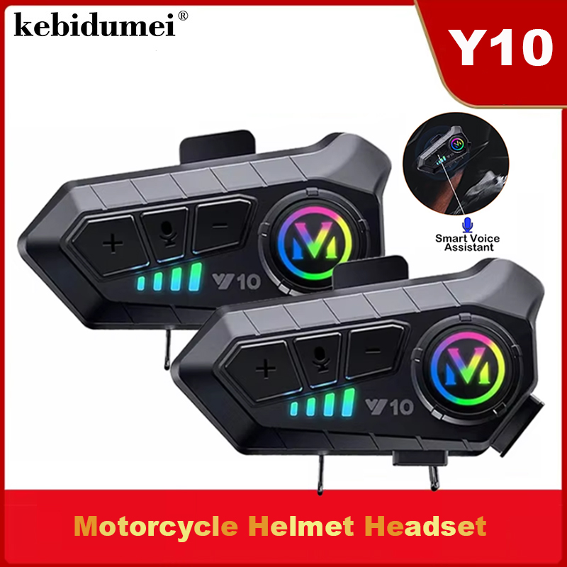 Full Face Motorcycle Helmet With Bluetooth - Y10 Bluetooth 5.3 Helm Headset Draadloos