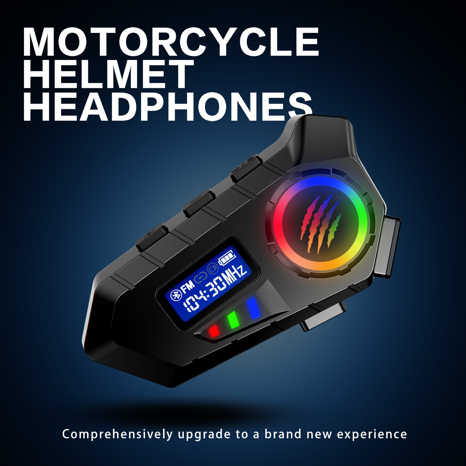 Full Face Motorcycle Helmet With Bluetooth - Y30 Motorhelm Headset LCD-scherm Bluetooth 5.4