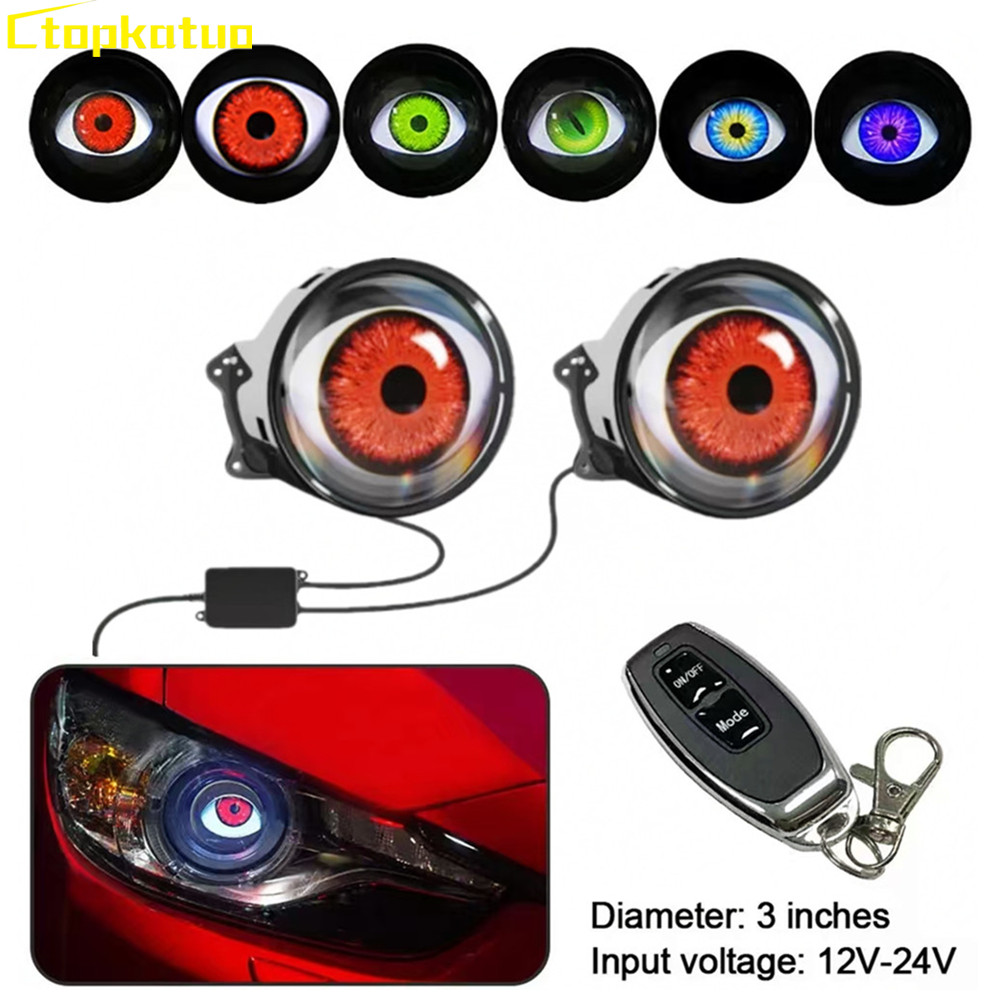 Universal Motorcycle Led Headlight Projector - 2 STUKS Afstandsbediening LED Eye Lights