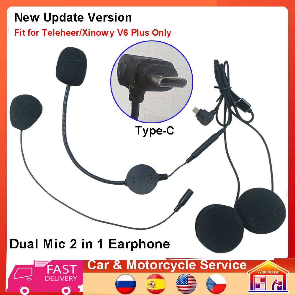 Full Face Motorcycle Helmet With Bluetooth - Type-C oortelefoonluidspreker 2 in 1 dubbele