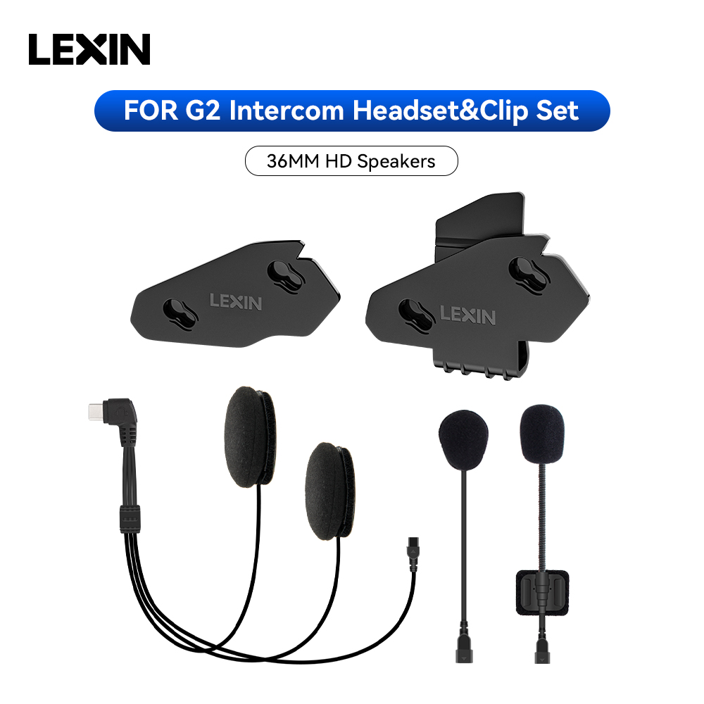 Universal Motorcycle Helmet Intercom Headset - LEXIN-G2 motorfiets intercom headset en clip