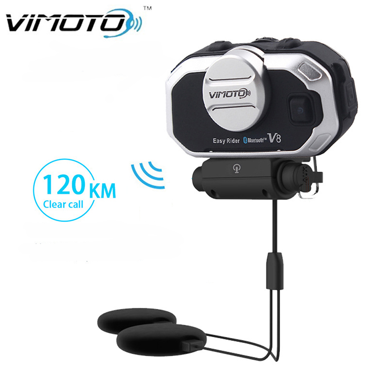 Full Face Motorcycle Helmet With Bluetooth - Vimoto V8 Motorhelm Headset Bluetooth Stereo