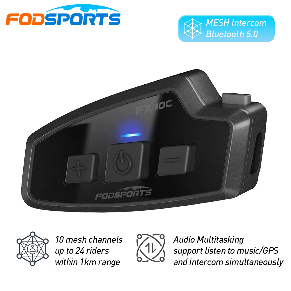 Universal Motorcycle Helmet Intercom Headset - Fodsports FX 10C Motorfiets Mesh Intercom