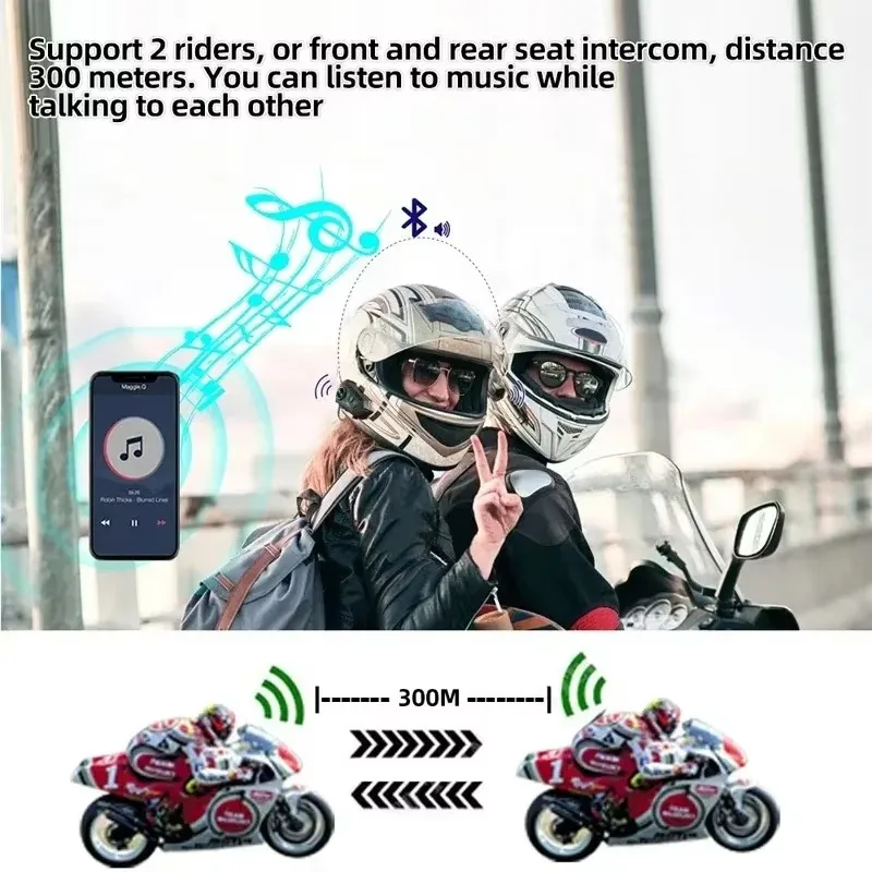 1/2x motorfiets-intercomhelm-h - Universal Motorcycle Helmet Intercom Headset recensie en prijs