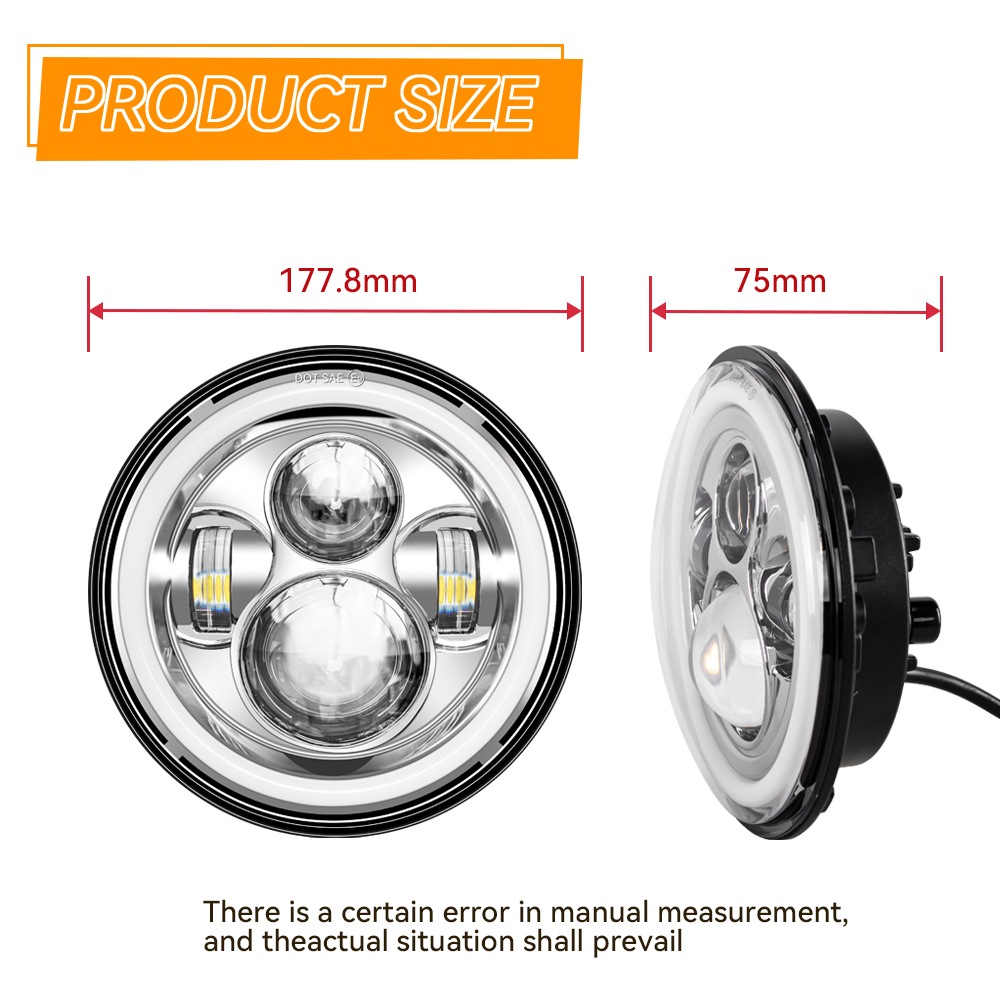 Universele 7' Ronde Koplamp 7  - Universal Motorcycle Led Headlight Projector recensie en prijs