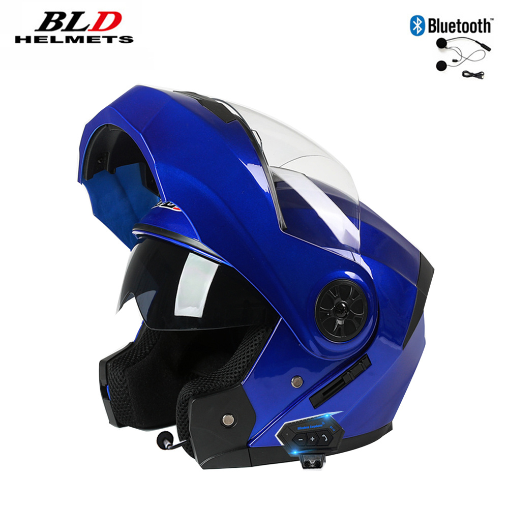 Dubbele vizieren Bluetooth-hel - Full Face Motorcycle Helmet With Bluetooth recensie en prijs