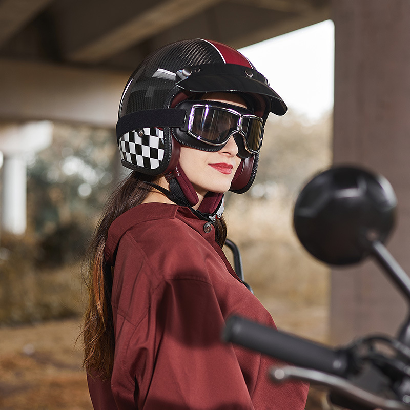 Koolstofvezel retro motorfiets - Carbon Fiber Lightweight Motorcycle Helmet recensie en prijs