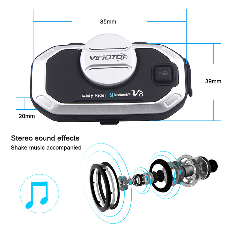 Vimoto V8 Motorhelm Headset Bl - Full Face Motorcycle Helmet With Bluetooth recensie en prijs