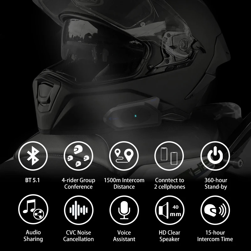 Gocom4 Motorfiets Bluetooth In - Universal Motorcycle Helmet Intercom Headset recensie en prijs