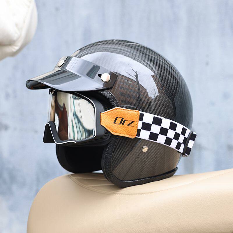 2026 Carbon Fiber Vintage Helm - Carbon Fiber Lightweight Motorcycle Helmet recensie en prijs
