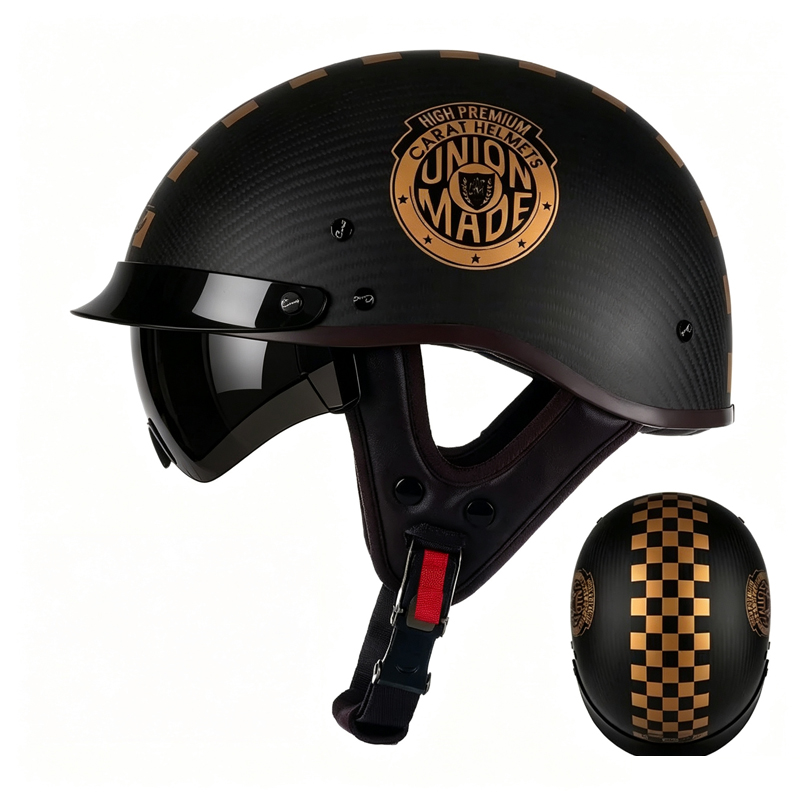 Koolstofvezel motorfiets halfh - Carbon Fiber Lightweight Motorcycle Helmet recensie en prijs